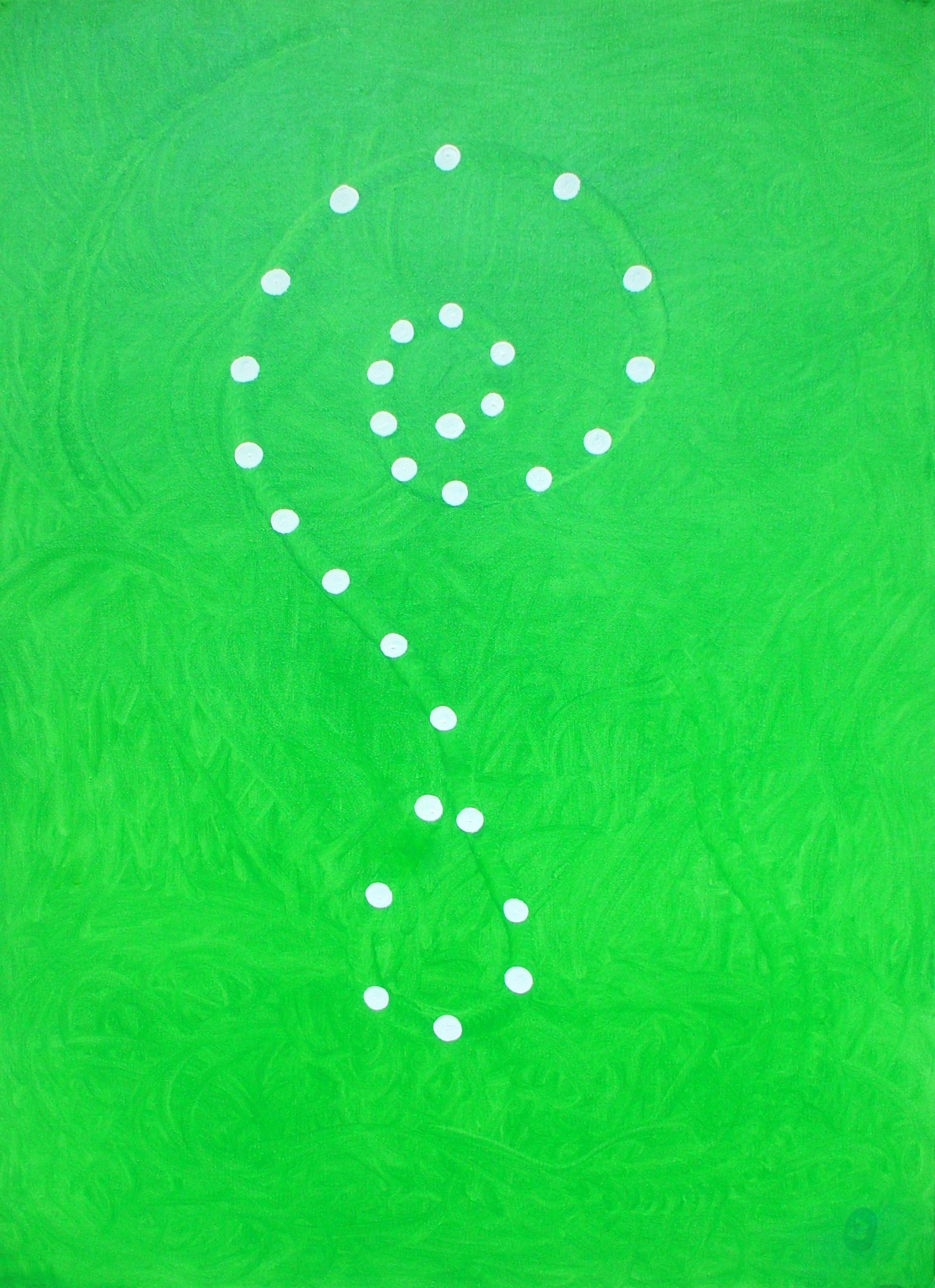 vert et blanc a petits pois JB G GARCIN painting 